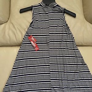 Stripped mock neck dress